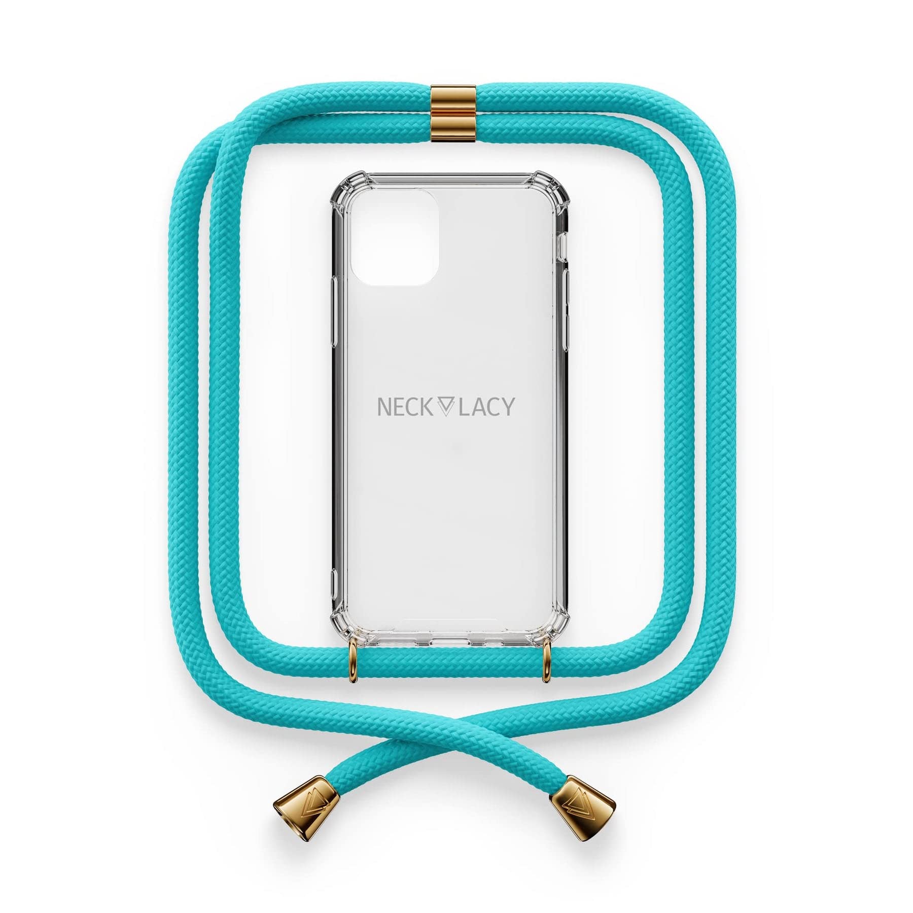 NECKLACY® - Die Premium Handykette für Apple iPhone 13 Mini in Ocean Spirit | transparente Handyhülle mit hochwertiger Kordel zum Umhängen - Smartphone Crossbody Case