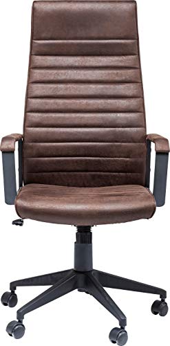 Kare Design Bürodrehstuhl Labora High, Schreibtischstuhl mit Rollen, Office Chair, Drehsessel, Braun (H/B/T) 127,5x58x56cm