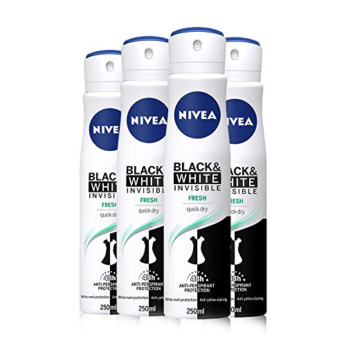 NIVEA Deo Black & White Fresh 150ml Pack of 4