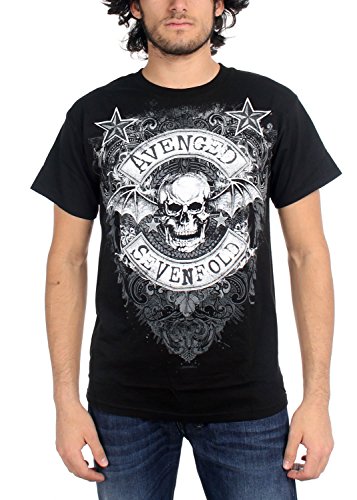 Avenged Sevenfold Herren T-Shirt Stars Flourish, Schwarz (Black), XXL