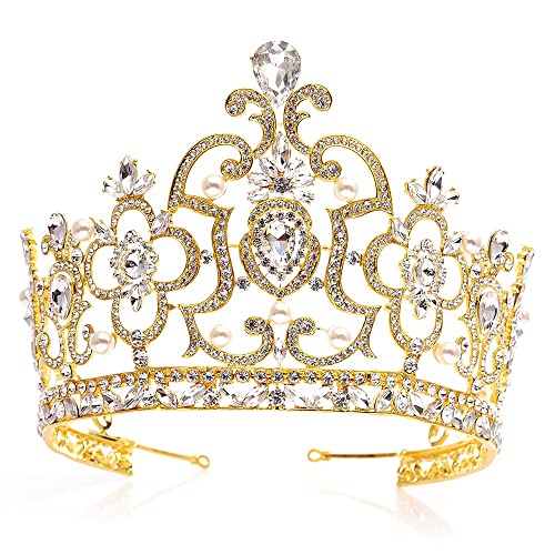 Imitation einer 18-karätigen weißen Diamant-Tiara, Kristallkrone, Braut-Prinzessin-Krone, Hochzeitsaccessoires, modische Kopfbedeckung, strahlend hell, Legierung, Strass-Braut-Krone, luxuriös