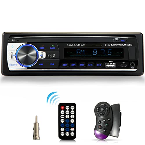 iFreGo Autoradio mit Bluetooth Freisprecheinrichtung, Bluetooth 1 Din Autoradio USB/TF/ MP3 Player/AUX in , FM Auto Radio mit Lenkradfernbedienung und Fernbedienung ,RDS, Schnellladefunktion,60W*4