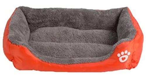 TUPMITUPO Hunde Bett Katzenbett Hundebett Flauschig Four Seasons Haustiernest, Mehrfarbig, Quadratisch, Teddy, Pomeranian-Matte, Haustiermatte, Orange, XXXL