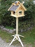Vogelhaus mit Ständer-(V07+S1)XXXL Schwarz-Vogelhäuser Vogelfutterhaus Vogelhäuschen-aus Holz Schreinerarbeit-