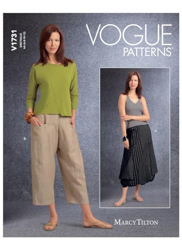 Vogue Misses Skirt/Pants Patterns V1731AA Damenrock/Hose, weiß, AA (6-8-10-12)
