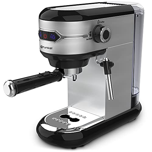 Grunkel - CAFPRESOH-20 - Espresso Machine with Pivoting Evaporator, Removable Drip Tray, Double Outlet Filter and Overpressure Protection - 1 Litre - 1450W