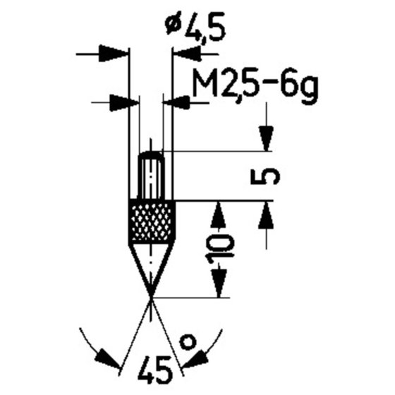 Käfer Messeinsatz (45° Kegel / M2,5 Hartmetall) - 62011