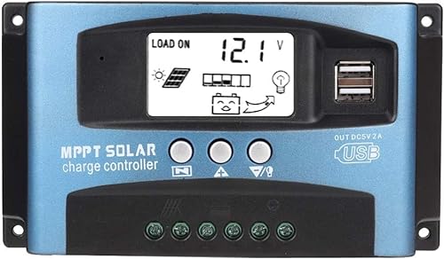 LetCart Solar Laderegler, 40/50/60/100A Solar Dual USB LCD Display, Laderegler, Solarmodulregler, Laderegler
