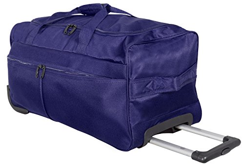 Trendyshop365 Leichte XL Reisetasche mit 2 Rollen für Damen und Herren - 70 Zentimeter 80 Liter Trolley-Funktion blau