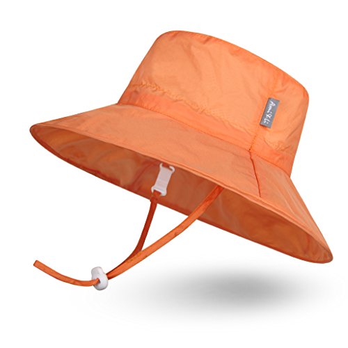 Ami & Li tots Baby Sonnenhut Superleichtes Kind Einstellbare ultradünne atmungsaktive Eimer Hut für Mädchen Jungen Säugling Kind Kleinkind UPF 50 - M: Orange