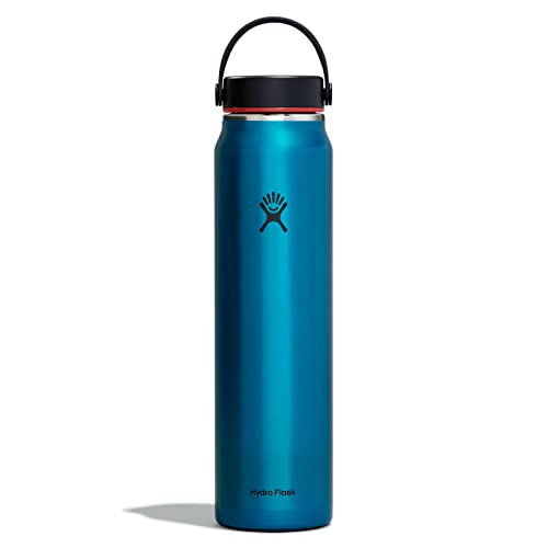 Hydro Flask Lightweight Wide Flex Cap Trinkflasche aus Edelstahl, hält das Getränk 24 Stunden kalt und 12 Stunden warm, Farbe: Celestine, Volumen: 710 ml, Maße: 26 x 7 cm, LW40LW084