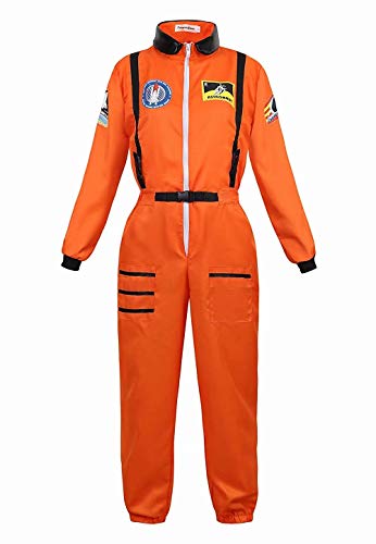Jutrisujo Astronauten Kostüm Erwachsene Damen Kostüm Astronaut Weltraum Raumfahrer Halloween Cosplay Orange 2XL