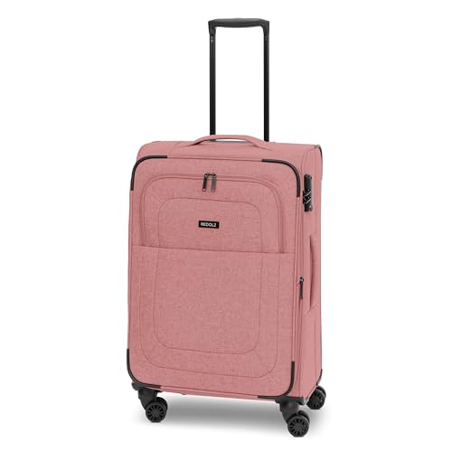 REDOLZ MEDIUM Weichschalen Koffer für Männer & Frauen | Leichter Trolley 67 cm mit 4 Doppelrollen & TSA-Schloss | mit Dehnfalte erweiterbar (Essentials 12)