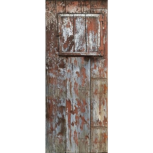 PLAGE Rustikales Illusion Tür, Vinyl, grau und rot, 83 x 3 x 204 cm