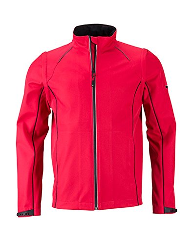 Men`s Zip-Off Softshell Jacket, Größe:XXL, Farbe:Red-Black