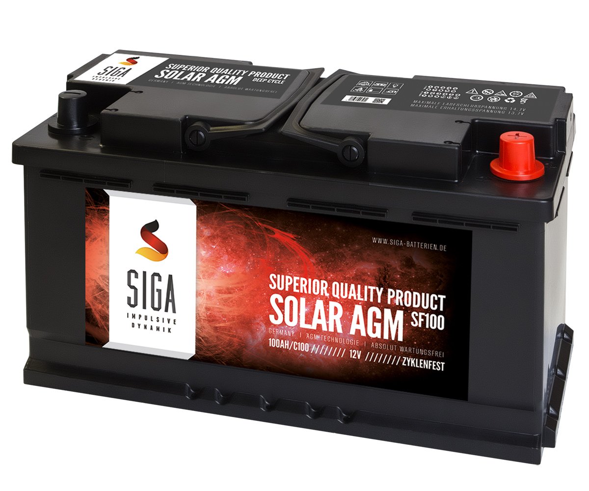 SIGA Blei Akku 12V 100Ah AGM GEL Batterie Solarbatterie Wohnmobil Mover Boot Versorgungsbatterie