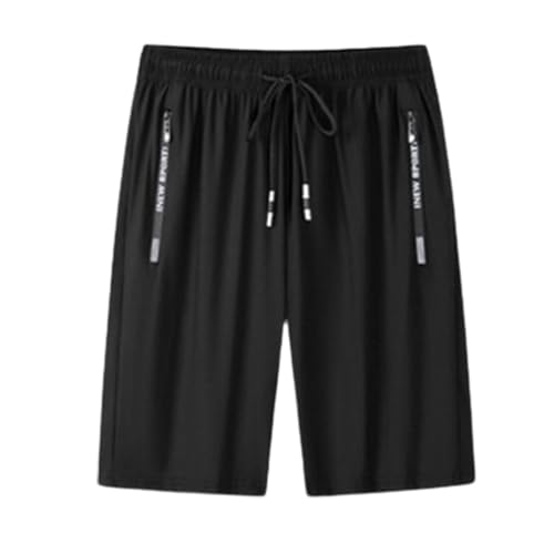 ARPHI Mesh Ice Shorts, Puliam Shorts, Ice Shorts, Men's Ice Silk Stretch Quick-Dry Shorts, Ice Silk Mesh Shorts (5XL,Black)