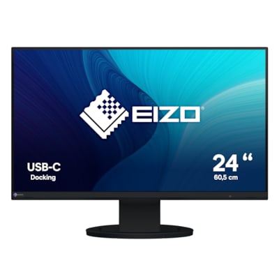 EIZO FlexScan EV2480-BK 60,5 cm (23,8 Zoll) Monitor (HDMI, USB 3.1 Hub, USB 3.1 Typ C, DisplayPort, 5 ms Reaktionszeit, Auflösung 1920 x 1080) schwarz