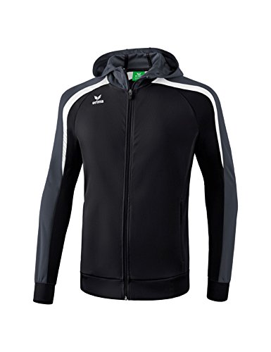 Erima Kinder Liga 2.0 Trainingsjacke mit Kapuze Jacke, schwarz/Weiß/dunkelgrau, 140