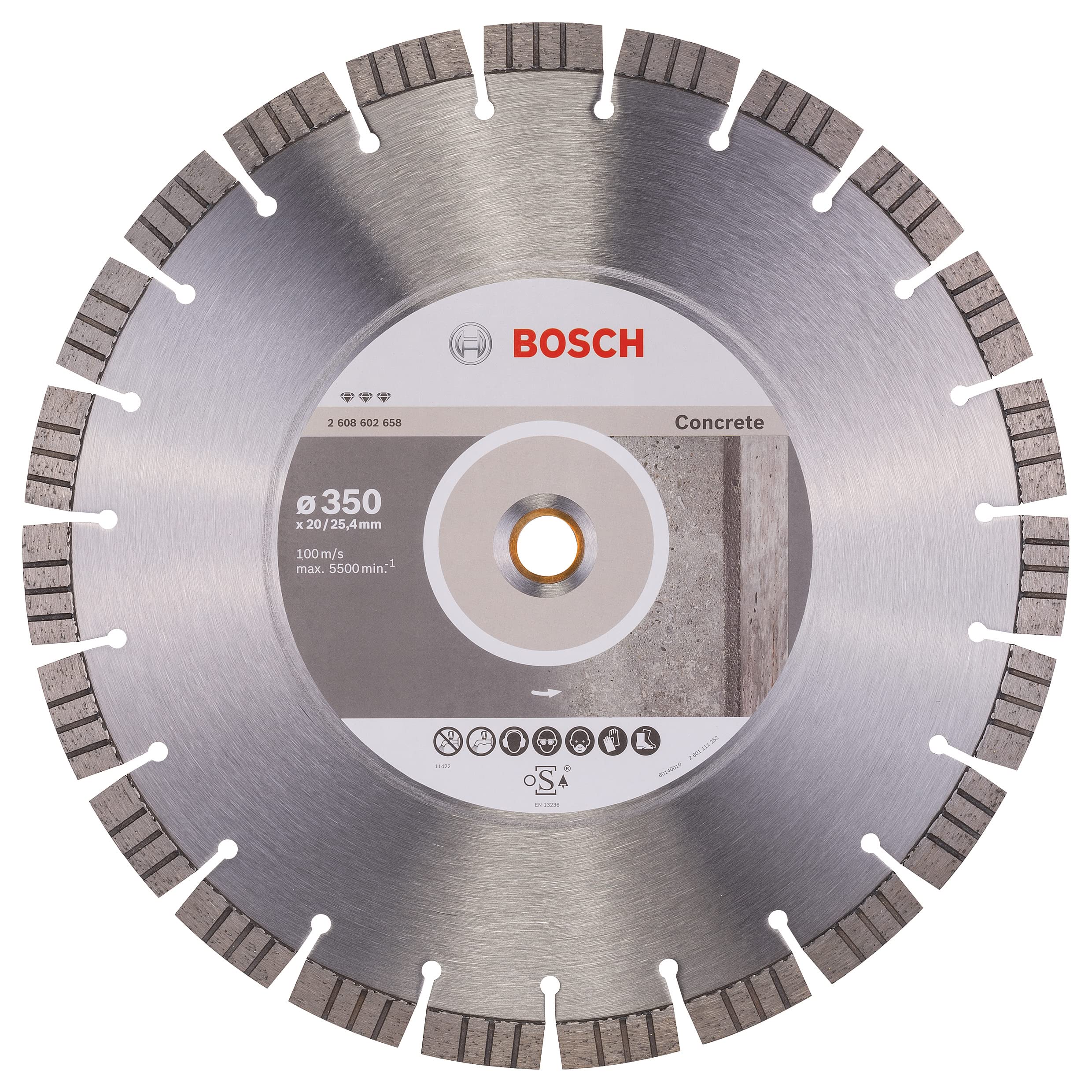 Bosch Professional Diamanttrennscheibe Best für Concrete, 350 x 25,40 x 3,2 x 15 mm