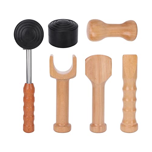 Holzhammerwerkzeuge, Edelstahl Buche Akupunkturpunkt Relax Body Hammer Massagegerät Ersatzkopf mit Aufbewahrungsbox für den ganzen Körper