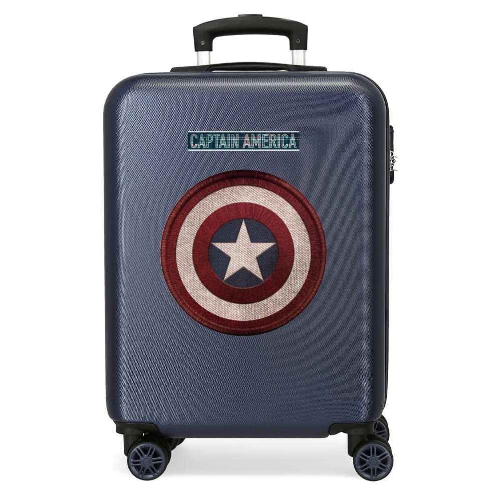 Marvel Avengers Captain America Kabinenkoffer Blau 38x55x20 cms Hartschalen ABS Kombinationsschloss 34L 2,6Kgs 4 Doppelräder Handgepäck