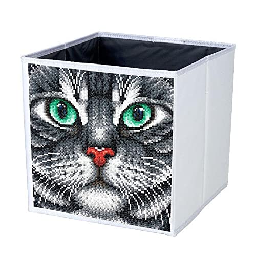 CRYSTAL ART Faltbare Aufbewahrungsbox 30 x 30 cm – Katze