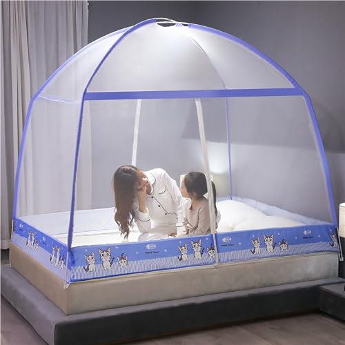 BTAISYDE Pop-up-Moskitonetz-Zeltdach für Betten, Freistehendes Zelt für Camping, mit Vollständig Geschlossenem Netzboden, Faltbares Tragbares Design,H,1.8M