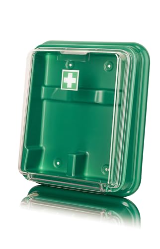 BARIKOS Wandbehälter für Zwei Augenspülflaschen mit 620 ml | Kunststoff-Behälter mit transparentem Deckel | Erste Hilfe