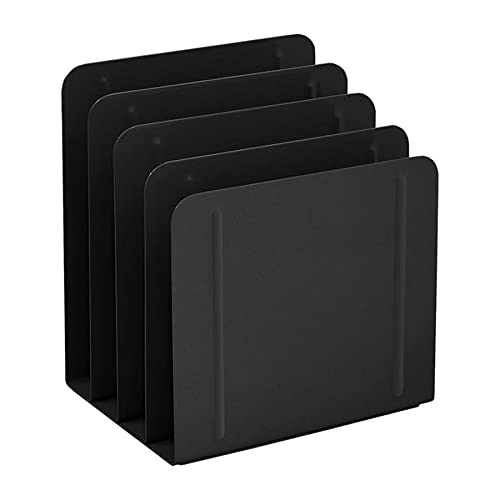 Acrimet Dokumentenablage aus Metall für den Schreibtisch mit vier Ablagefächern (Schwarz)