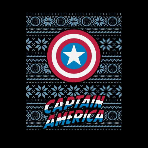 Marvel Comics Captain America Schild Weihnachtspullover - Schwarz - S 2