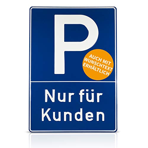 Betriebsausstattung24® Geprägtes Parkplatzschild aus Aluminium | BxH 40,0 x 60,0 cm | Kundenparkplatz