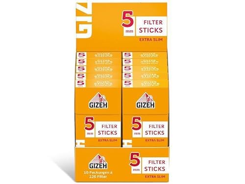 Gizeh Compact Size Filterhülsen Filter 7,2 mm Durchmesser 40 Boxen/ 8 Einheiten (4800 Hülsen)