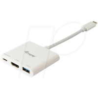 Equip USB-C St -> HDMI-/USB-A-BU PD-Adapter 0.15cm Weiß