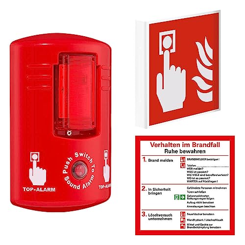 TMS PRO Shop Alarm, Sirene & Blitzlicht, manuell, rot, 100 dB, 16x7,5x26 cm, inkl. Schilder, Art.-Nr. 609998