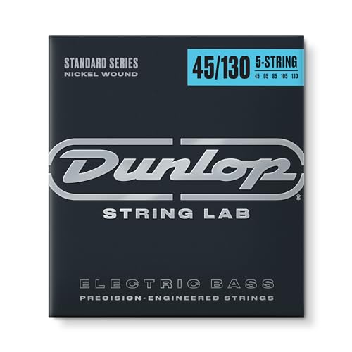 Dunlop DBN45130 Nickel Medium 130 5-saitige Bassgitarrensaiten 45-130 Edelstahl