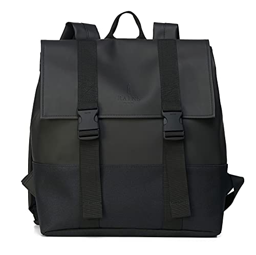 RAINS Unisex Buckle MSN Bag Black Backpack, Schwarz, 1