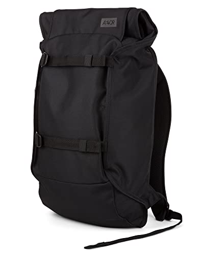 AEVOR® Trip Pack | Rolltop Rucksack Wasserabweisend | Gepolstertes 15'' Laptopfach | Viele Taschen | Atmungsaktives Rückenteil | Nachhaltiges Material (Black Eclipse)