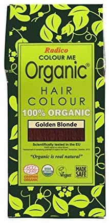 Radico Colour Me Organic Pflanzenhaarfarbe | Bio und Vegan | Zertifizierte Naturkosmetik | 100% Natürlich | Gesunder Glanz | Goldenes Blond | 5 Packungen = 500 g