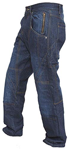newfacelook Motorradhose Rüstungen motorrad Hose Jeans Kommt mit Aramid verstärkt Schutzauskleidung, 36W / 30L, Blau