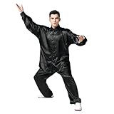 Andux Kampfsport Tai Chi Anzug Kung Fu Uniformen Unisex SS-TJF01 Schwarz(M) MEHRWEG