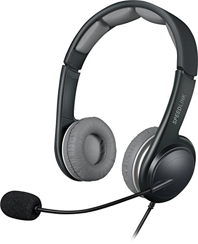 Speedlink SONID Stereo Headset - komfortables Tragegefühl, Stereo Sound für PC/Computer/Notebook, schwarz-grau