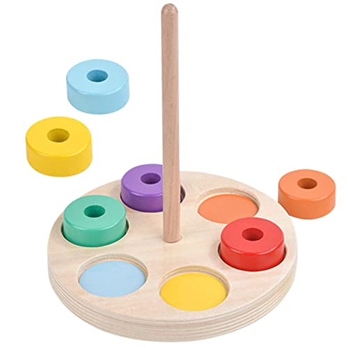 Neamou 3 Pcs Holzklötze für Kleinkinder, farblich passendes Spielzeug | Vorschul-Lernspielzeug,Montessori-Sortierspielzeug für die kognitive Entwicklung, Farbsortierspielzeug für die Vorschule,