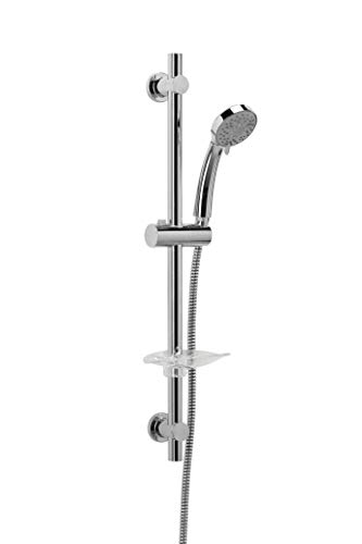 Croydex Essentials Dusch-Set mit Brause, Stange und Schlauch, Weiß