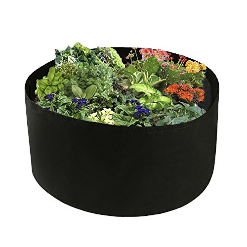 Goosacyon 2 Pack 100 Gallonen Pflanzsäcke rund Pflanzenwachstumsbeutel Stoff Hochbeet Pflanzbehälter für Kinderzimmer Garten und Pflanzenwachstum, schwarz