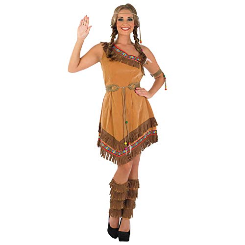 Fun Shack Braunes Indianer Kostüm für Damen, Cowgirl Verkleidung Erwachsene, Sexy Faschingskostüm - M