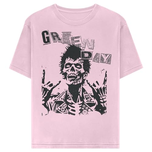 Green Day Billie Joe Zombie T-Shirt, Pink, M