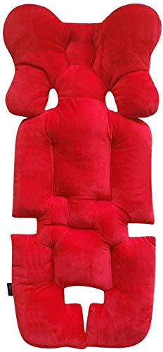 Lelestar Universal-Kinderwagenkissen, Sitzverkleinerer Baumwolle Sitzbezug Schonbezug für Kindersitz Sitzerhöhung für Autokindersitz Karosserie Schutz rot