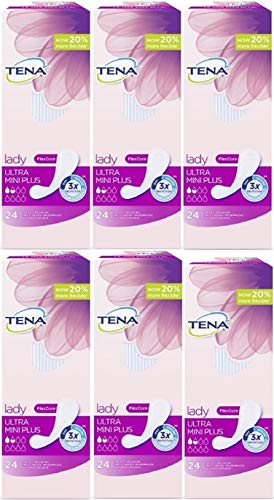 TENA Lady Ultra Mini Plus Fresh Odour Control Bladder Weakness Liners - 24 Liners (Multi Pack 6 x 24) by Tena