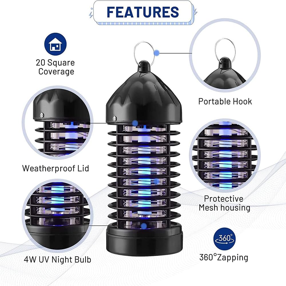 4000 V leistungsstarker elektrischer Mückenvernichter, Fliege, Mückenfalle mit 1.500 m². Feet Range und 18 W UVA-Moskito-Mörderbirne